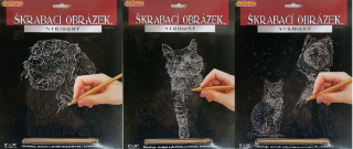 Obrázek z Škrabací obrázek stříbrný - domácí zvířata  